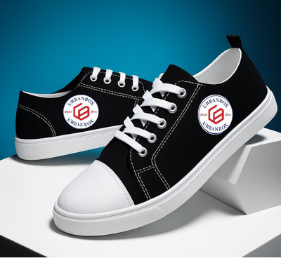 URBANBOX Trending Latest Stylish Sneakers For Men(Black, White , 10)