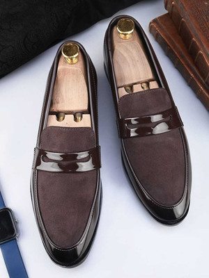 HERE&NOW HERE&NOW Burgundy Penny Formal shoes Loafers For Men(Burgundy , 12)