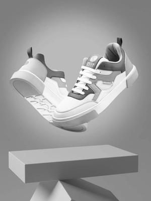 bacca bucci SHARK Low-Top Sneakers For Men(White, Grey , 10)