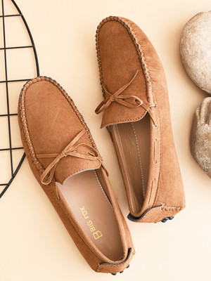 BIG FOX Suede Loafers For Men(Brown , 8)