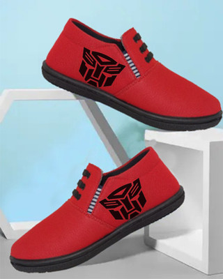 Kenamin Stylish Casual Shoes for Men and kids Casuals For Men(Red, Black , 9)
