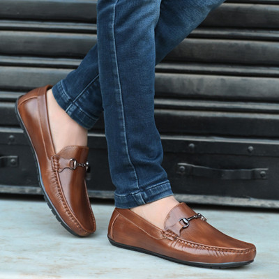 GWALK Loafers For Mens Casual shoes for mens Party wear shoes for mens Loafers For Men(Tan , 9)