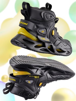 ATOM Chroma Kick Multicolor Sneakers For Men(Black, Yellow)