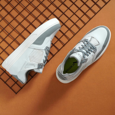 KILLER Lightweight Casual Sneakers for Men | Synthetic Leather | EVA Sole Casuals For Men(Grey, White , 10)