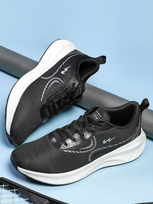 CAMPUS SLAKE 's Sports | Memory Extra Bounce Insole | Mesh Upper | Lace-Up Running Shoes For Men(Black , 10)