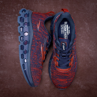 asian Powerplay-29 Lightweight Men's Running Shoes | HexaFlow High Grip TPU Sole Running Shoes For Men(Navy, Maroon , 8)