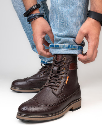 ALBERTO TORRESI Sabastian Brouge High Tops Series 36 Boots For Men Boots For Men(Brown , 9)