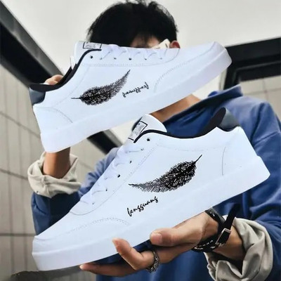 BOKZZON Mens Sneakers White Clean Street Look – Sneakers Men Fresh Daily Wear Sneakers For Men(White , 7)