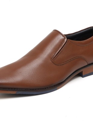 Aramish Genuine Leather Formal Mocassin For Men(Tan , 9)