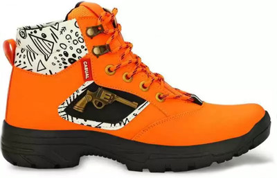 lejano High Tops For Men(Multicolor, Orange , 9)