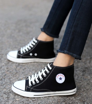 Krors Stylish Walking Partywear Casual Shoes Sneakers For Women(Black)