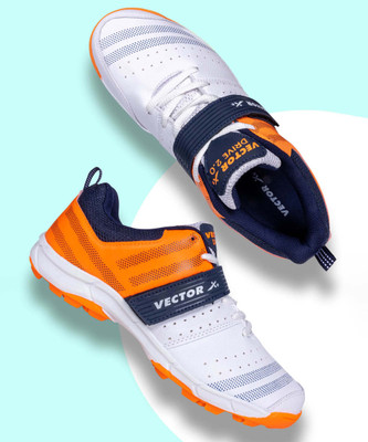 VECTOR X Drive 2.0 Fast Strap Synthetic Leather Upper & Mesh | PVC & Rubber Sole Cricket Shoes For Men(Orange , 10)