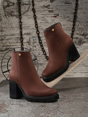 El Paso EL PASO Women Brown Suede Faux Leather Casual Chelsea Boots Boots For Women(Brown , 5)