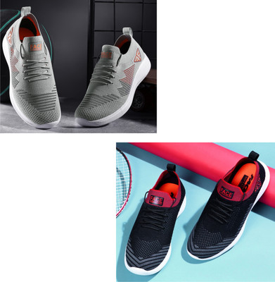 Face Stylish Sports Shoes for Men – Ideal for Running, Gym & Training Sneakers For Men(Grey, Black , 7)