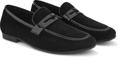 INVICTUS Comfortable Outdoor Synthetic Leather Slip-On Mocassin For Men(Black , 10)