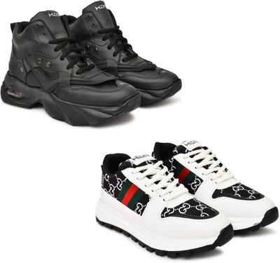 Hida Comfort Fit Sports Shoes for Gym & Outdoor Wrestling Shoes For Men(Black, White , 7)