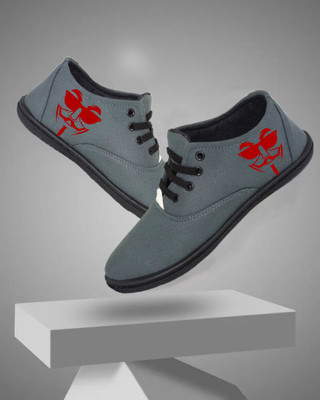 Kenamin CASUALS FOR MEN & KIDS Casuals For Men(Grey, Red , 4)