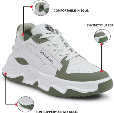 Walkivo Casual Long Party Wear Sneaker Ankle Boot Stylish Sneakers For Men's Sneakers For Men(Green , 6)