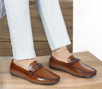 BRANDIGO WalkPro Loafers For Men(Tan , 10)