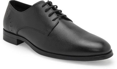RED TAPE Men's Leather Derby Shoes for Classic Formal Style Derby For Men(Black , 9)