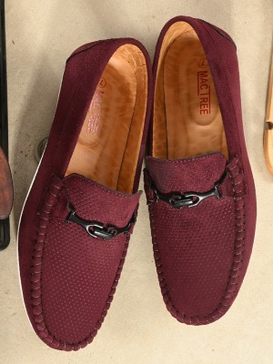 MACTREE Loafers For Men(Maroon , 7)