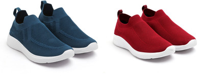 Face Stylish Sports Shoes for Men – Ideal for Running, Gym & Training Sneakers For Men(Red, Blue , 7)