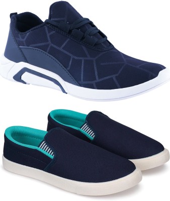 Free Kicks Combo Of 2 Shoes FK-Fitman & FK-Lysha Sneakers For Men(Blue)