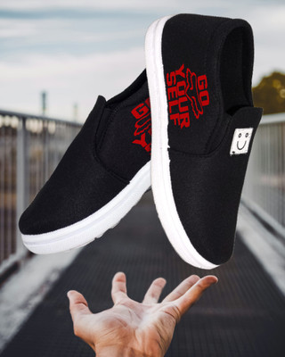 Kenamin Stylish Casual Shoes for Men and kids Casuals For Men(Black, Red , 6)