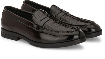 INVICTUS Men Textured Formal Loafers Slip On For Men(Brown , 7)