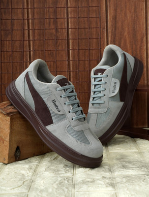 HUDAZI Men's Stylish Casual Sneakers | Lightweight | Breathable | Sneakers For Men(Grey , 9)