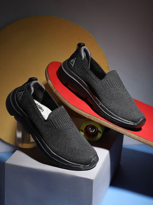 action Athleo ATL 807 Comfortable Trendy Stylish Sports Slip On Running Shoes Running Shoes For Women(Black, Grey , 6)