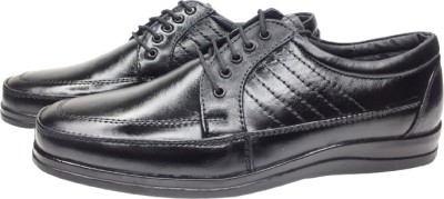 KOXA AM 571 Black – Leather Shoes for Men, Lite Weight & Comfortable Lace Up For Men(Black)