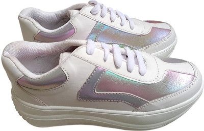 Shevalley Light Weight Casual Sport Shoes for Girl/Women Sneakers For Women(White, Purple , 8)