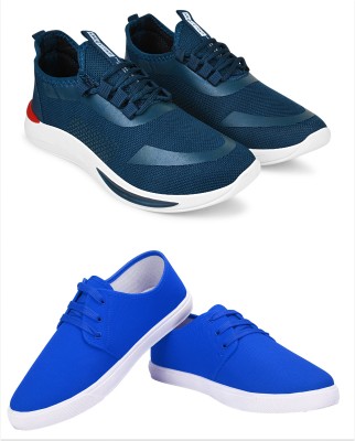 Free Kicks Combo Of 2 Shoes FK-436 & FK-201 Sneakers For Men(Blue)