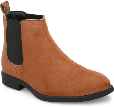 Hirel's Suede Chelsea Boots for Men | Soft Cushioned Insole, Slip-Resistance Boots For Men(Tan , 9)