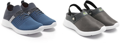 Face Stylish Sports Shoes for Men – Ideal for Running, Gym & Training Sneakers For Men(White, Grey, Blue , 9)