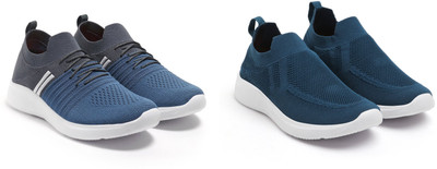 Face Stylish Sports Shoes for Men – Ideal for Running, Gym & Training Sneakers For Men(Grey, White, Blue , 10)