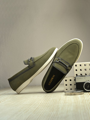 KILLER Comfortable Stylish & Light weight Loafers For Men(Olive , 9)