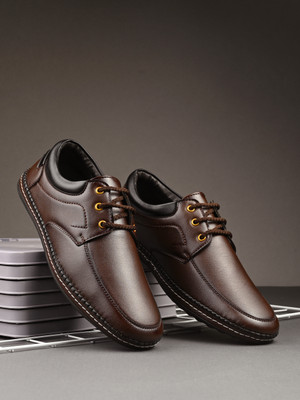 POS Planet Of Shoes Synthetic Leather Lightweight for Daily Use | Mild Waterproof Protection Sneakers For Men(Brown , 12)