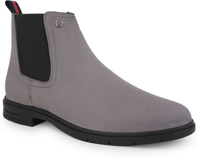 ALBERTO TORRESI Alberto Torresi Synthetic Grey Suede Chelsea Boots For Men Boots For Men(Grey , 9)