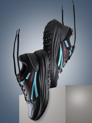 asian Running Shoes For Men(Black, Red , 8)