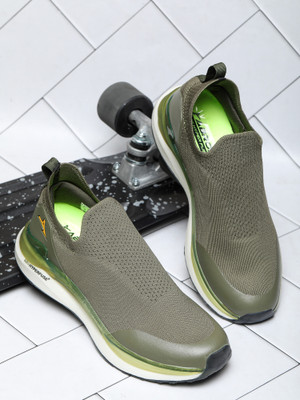 Abros CORY Athleisure Cultured Round-Toe Shape & Hyperfuse Technology Walking Shoes For Men(Olive , 8)