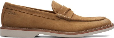 CLARKS Atticus LTSlip Dark Sand Suede Casuals For Men(Brown , 11)