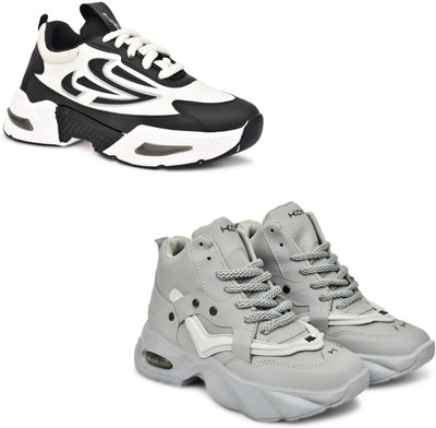 Hida Comfort Fit Sports Shoes for Gym & Outdoor Wrestling Shoes For Men(Black, Grey , 8)