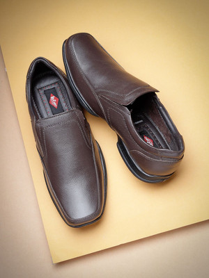 LEE COOPER Leather Outdoor Slip-On Shoes Lightweight Stylish & Comfortable Slip On For Men(Brown , 9)