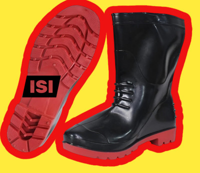 Handu Soft Toe PVC Safety Shoe(Red, Black, S1, Size 8)