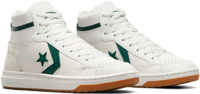Converse Unisex Pro Blaze Classic Sport Luxe Leather Mid Top Sneakers For Men(White , 9)