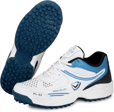 PRO KVH StrikeLite Pro Cricket Shoes – Lightweight Rubber Spike Studs for Enhanced Grip Cricket Shoes For Men(White , 7)