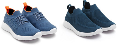 Face Stylish Sports Shoes for Men – Ideal for Running, Gym & Training Sneakers For Men(Blue, Orange , 9)
