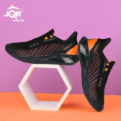 JQR FMCG Sports shoes, Walking, Lightweight, Trekking, Stylish Running Shoes For Men(Black, Orange)